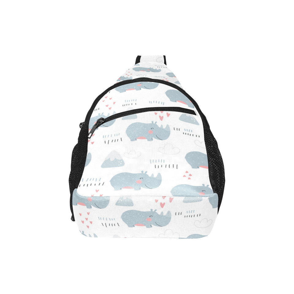 cute rhino heart pattern All Over Print Chest Bag