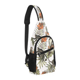 Monkey red hibiscus flower palm leaves floral patt All Over Print Chest Bag