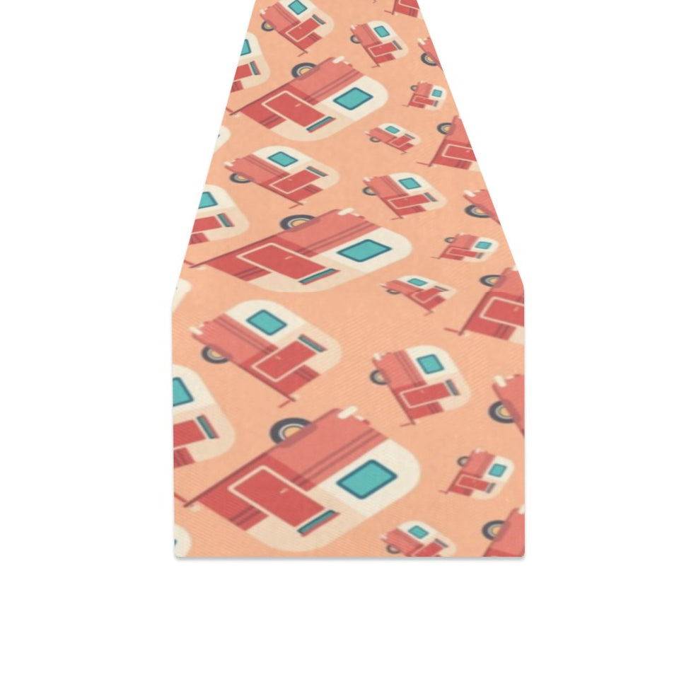 Camper Van Pattern Print Design 03 Table Runner