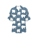 polar bear mother her child pattern Women's All Over Print Hawaiian Shirt