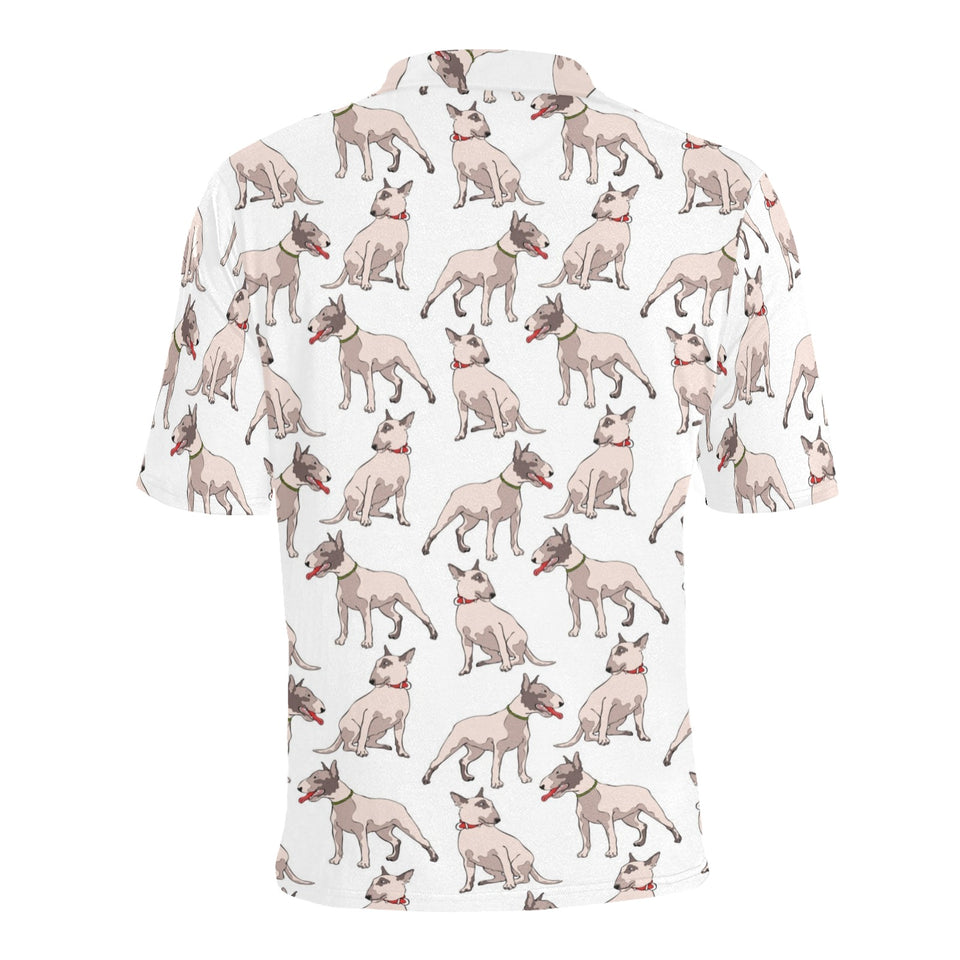 Bull Terrier Pattern Print Design 04 Men's All Over Print Polo Shirt