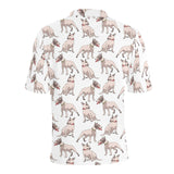 Bull Terrier Pattern Print Design 04 Men's All Over Print Polo Shirt