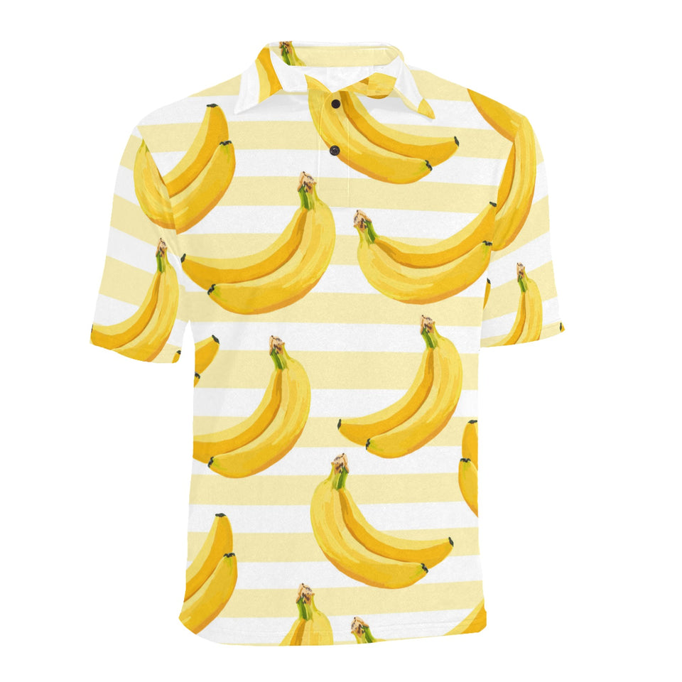 Banana pattern blackground Men's All Over Print Polo Shirt