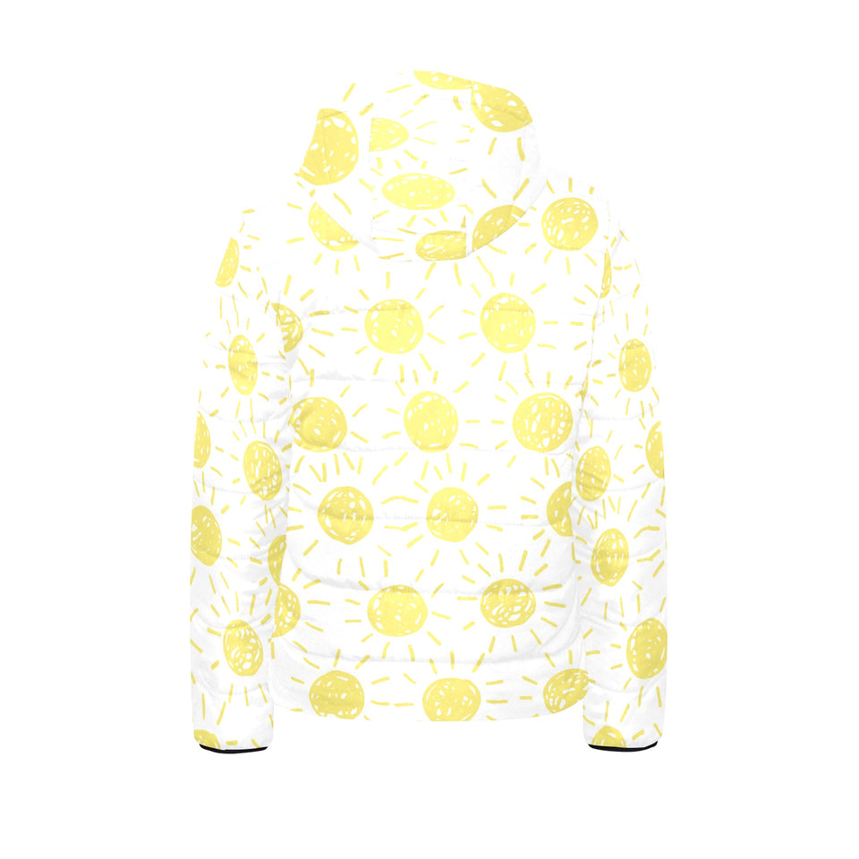 hand drawn sun pattern Kids' Boys' Girls' Padded Hooded Jacket