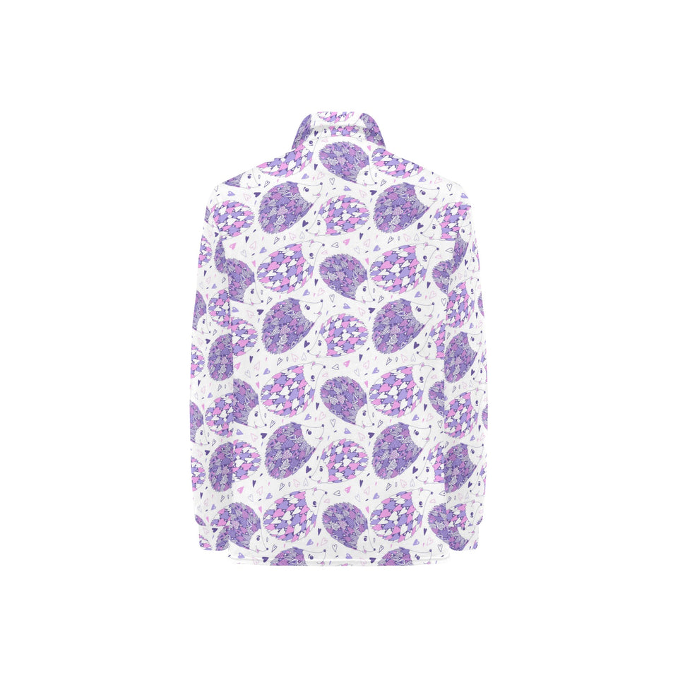 Hedgehog Pattern Print Design 05 Women's Long Sleeve Polo Shirt