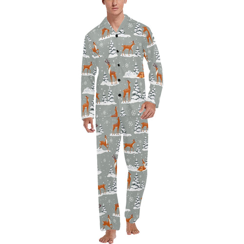 Beautiful deers Winter Christmas Men's Long Pajama Set