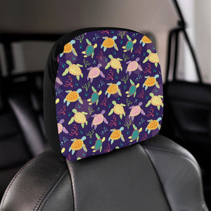 Colorful sea turtle pattern Car Headrest Cover