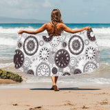 Classic vintage clock pattern Beach Towel