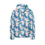 Hibiscus Pattern Print Design 02 Kids' Boys' Girls' Padded Hooded Jacket