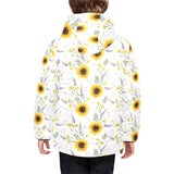 beautiful sunflowers pattern Kids' Boys' Girls' Padded Hooded Jacket