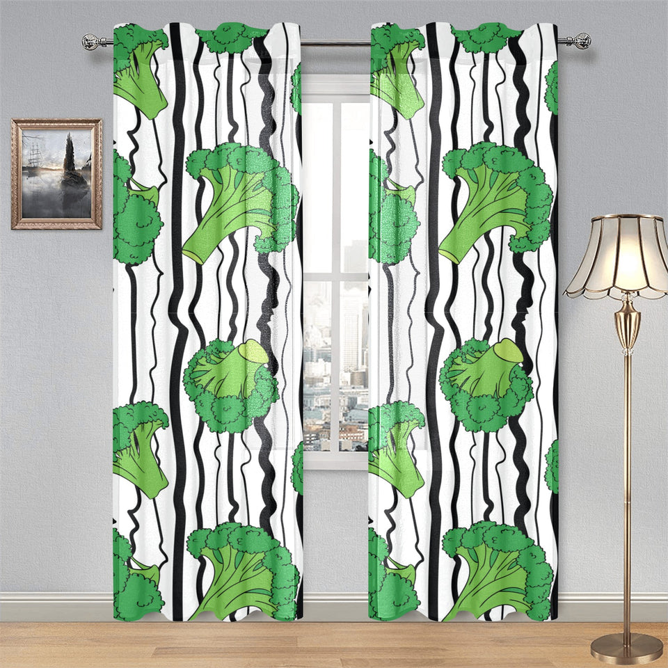Cool Broccoli pattern Gauze Curtain