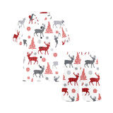 Deer tree snowflakes chrismas pattern Men's V-Neck Short Pajama Set