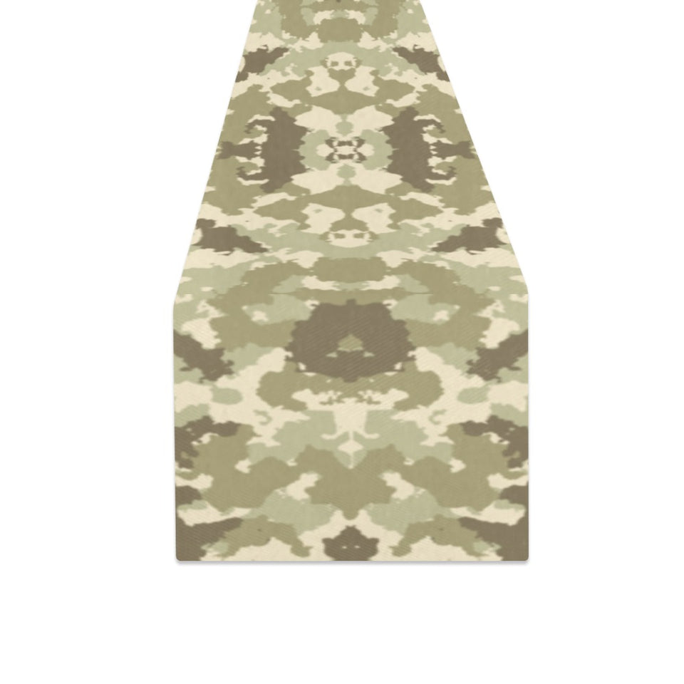 Light Green camouflage pattern Table Runner