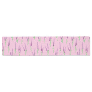Lavender pattern pink background Table Runner