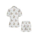 Cute Rhino pattern background Women's V-Neck Short Pajama Set