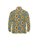 sunflowers ribbon background Men's Long Sleeve Polo Shirt