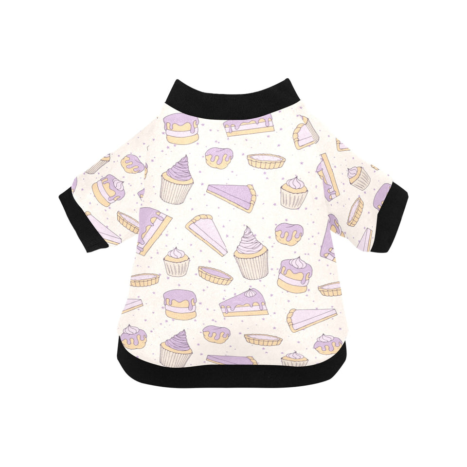 Cakes pies tarts muffins and eclairs purple bluebe All Over Print Pet Dog Round Neck Fuzzy Shirt