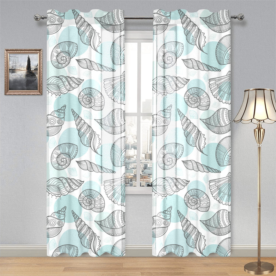 Shell polynesian tribal Gauze Curtain