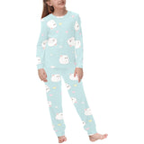 White cute hamsters heart pattern Kids' Boys' Girls' All Over Print Pajama Set