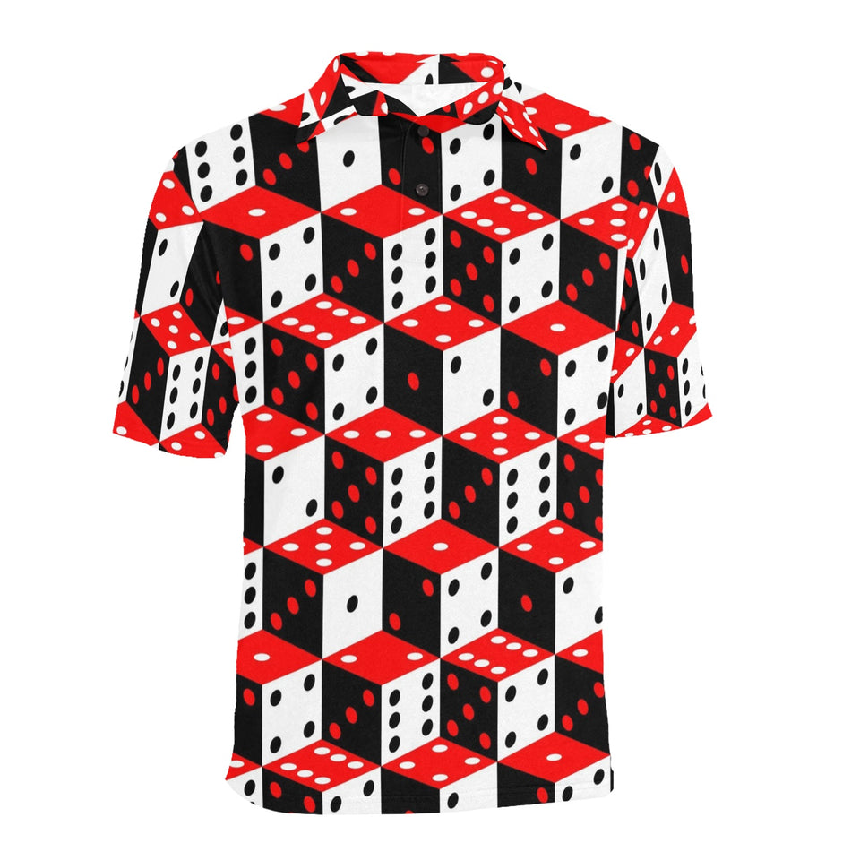 Dice Pattern Print Design 02 Men's All Over Print Polo Shirt