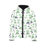 Chameleon lizard succulent plant pattern Kids' Boys' Girls' Padded Hooded Jacket