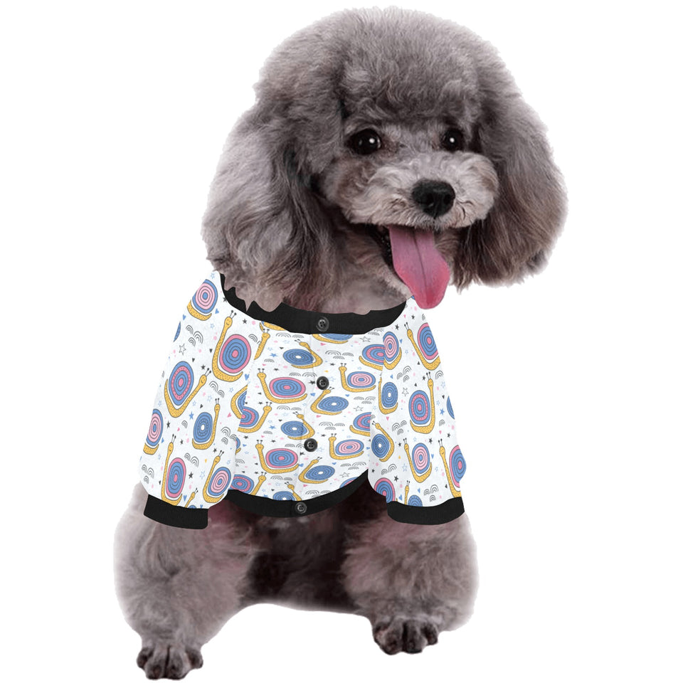 Snail Pattern Print Design 05 All Over Print Pet Dog Round Neck Fuzzy Shirt