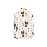 Cute Chihuahua dog pattern Women's Long Sleeve Polo Shirt