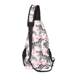 Zebra pink flower background All Over Print Chest Bag