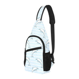 Dolphin blue striped background All Over Print Chest Bag