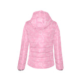 Sweet candy pink background Women's Padded Hooded Jacket