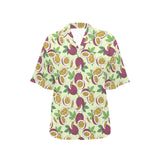 Paassion fruit pattern Women's All Over Print Hawaiian Shirt