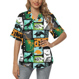 dinosaurs print pattern Women's All Over Print Hawaiian Shirt