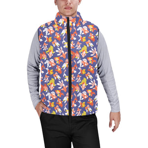 Goldfish Pattern Print Design 04 Men's Padded Vest