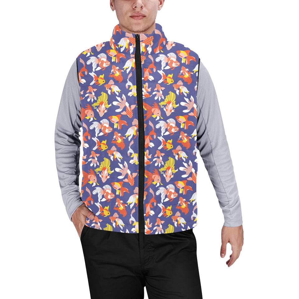 Goldfish Pattern Print Design 04 Men's Padded Vest