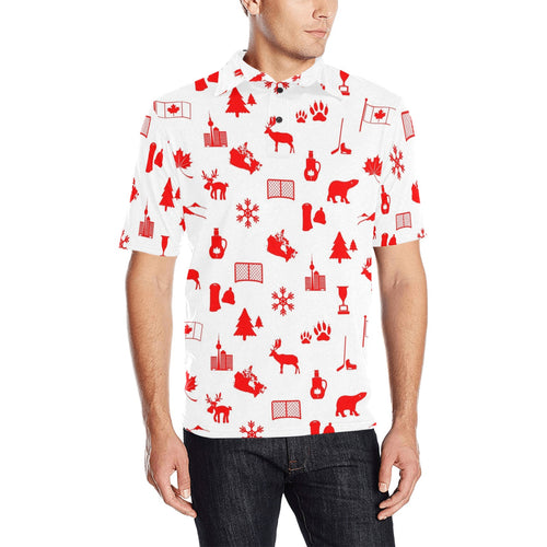 Canada Pattern Print Design 04 Men's All Over Print Polo Shirt