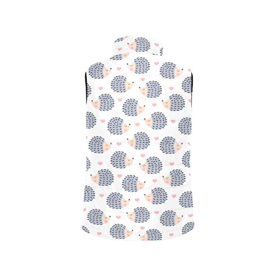 Hedgehog Pattern Print Design 04 Women's Padded Vest