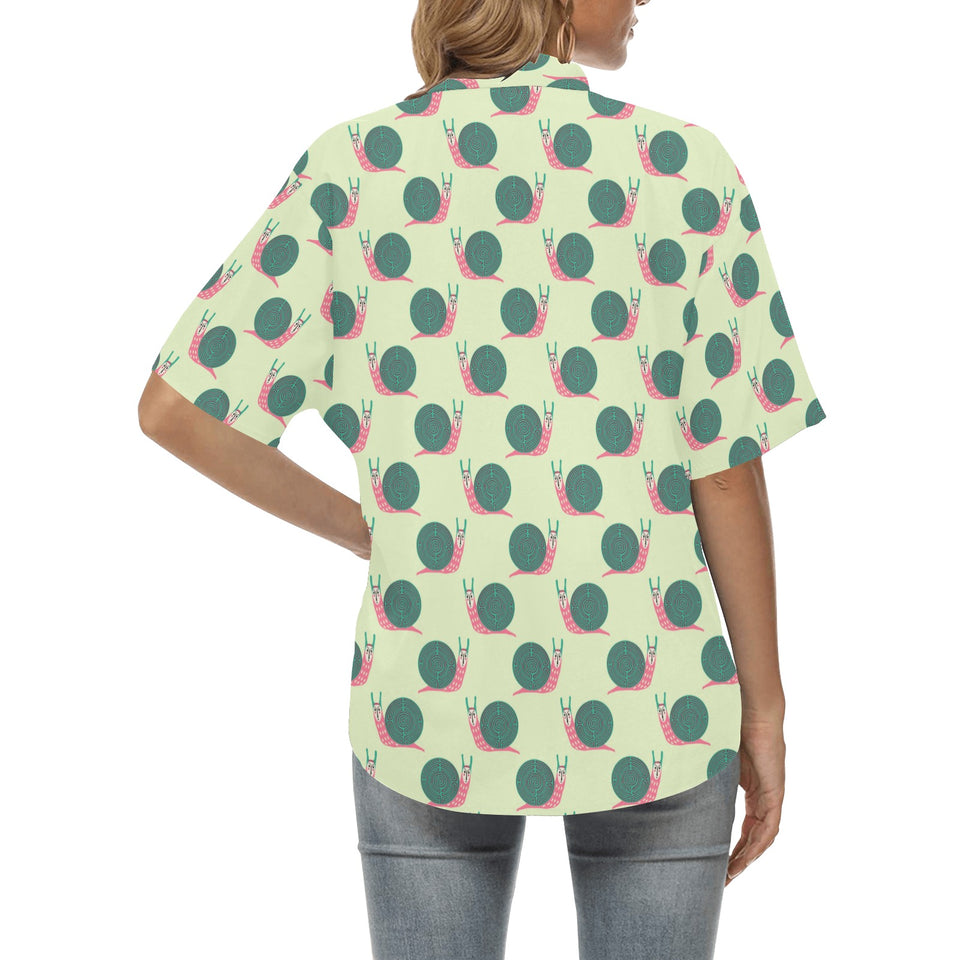 Snail Pattern Print Design 04 Women's All Over Print Hawaiian Shirt