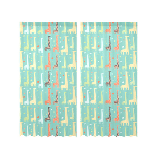 Giraffe Pattern Print Design 01 Gauze Curtain