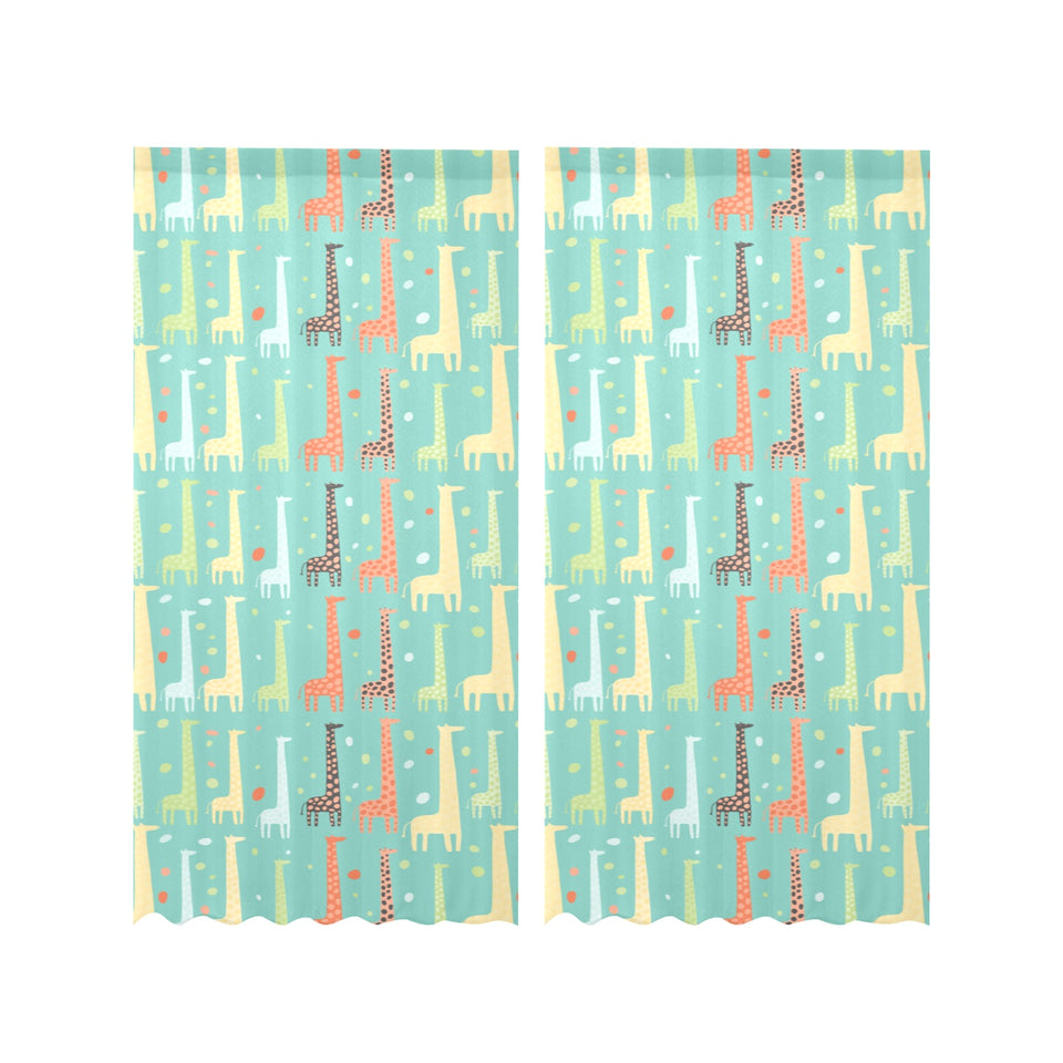 Giraffe Pattern Print Design 01 Gauze Curtain