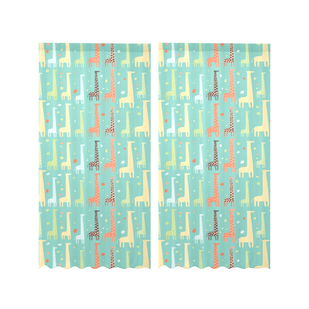 Giraffe Pattern Print Design 01 Gauze Curtain