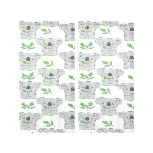 Hand drawn Koala leaves pattern Gauze Curtain