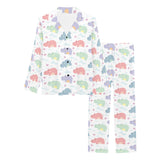 Hippopotamus Pattern Print Design 03 Women's Long Pajama Set