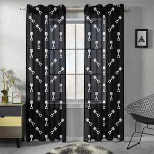 Engine Piston Black Theme Pattern Print Design 03 Gauze Curtain