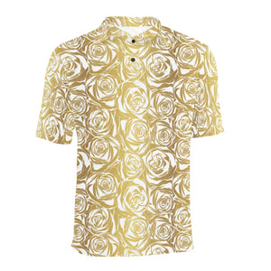 Rose Pattern Print Design 05 Men's All Over Print Polo Shirt