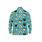 Cute sushi pattern Men's Long Sleeve Polo Shirt