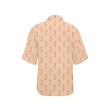 Engine Piston Cream Background Pattern Design 04 Women's All Over Print Hawaiian Shirt
