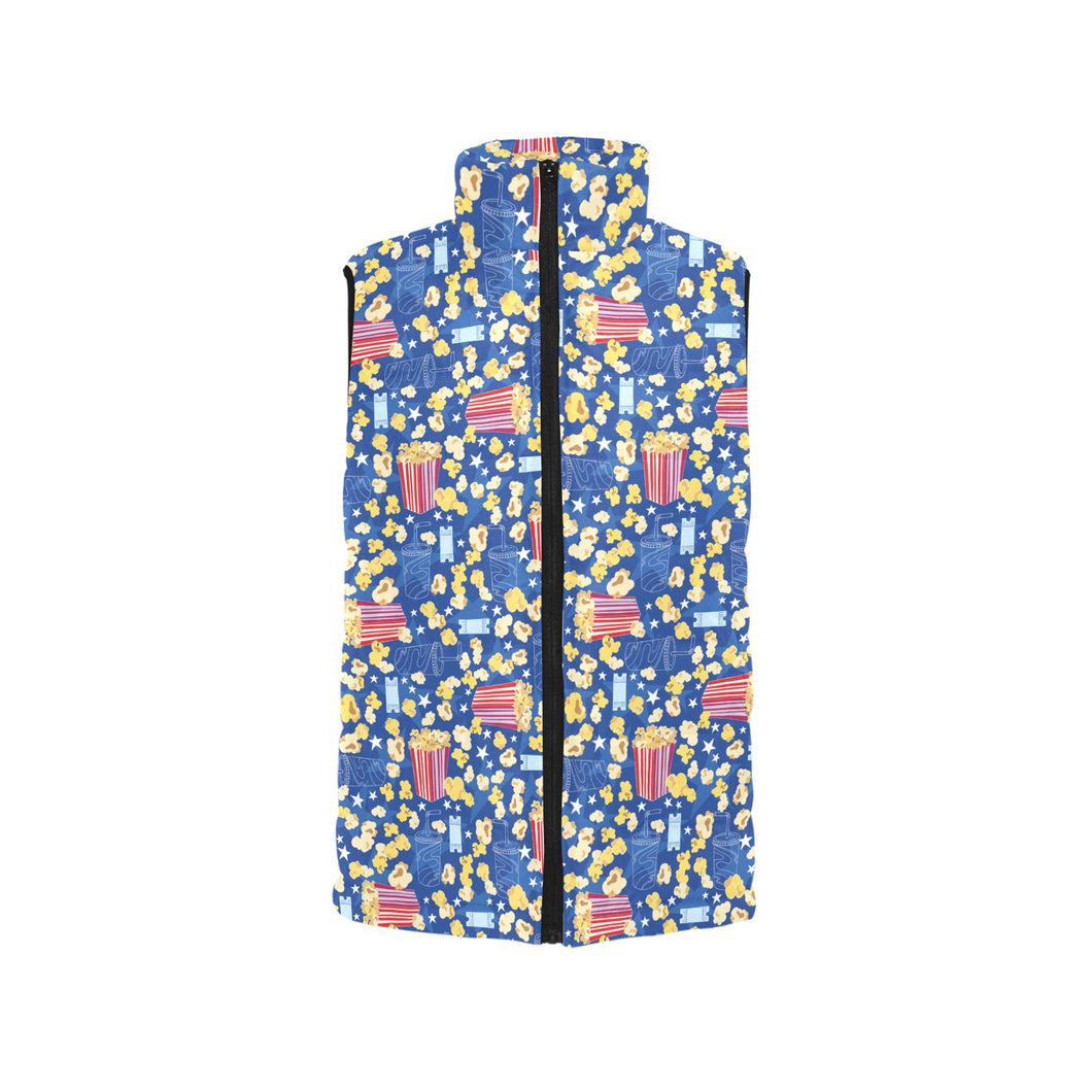 Popcorn Pattern Print Design 01 Men's Padded Vest