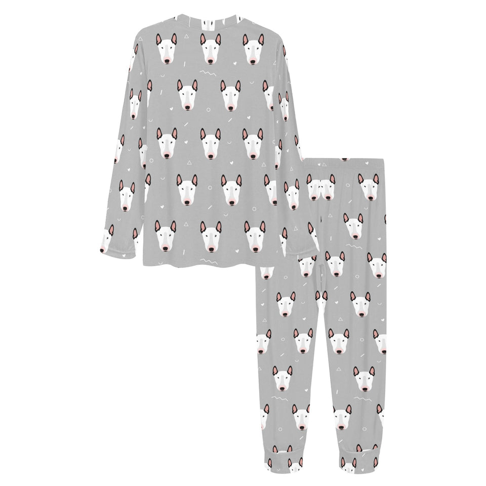 Bull Terrier Pattern Print Design 05 Women's All Over Print Pajama Set