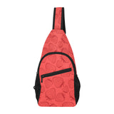 strawberry pattern red background All Over Print Chest Bag