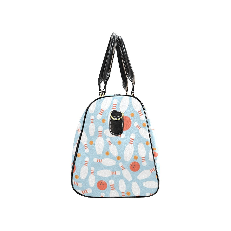 Bowling ball bowling pins blue blackground Travel Bag